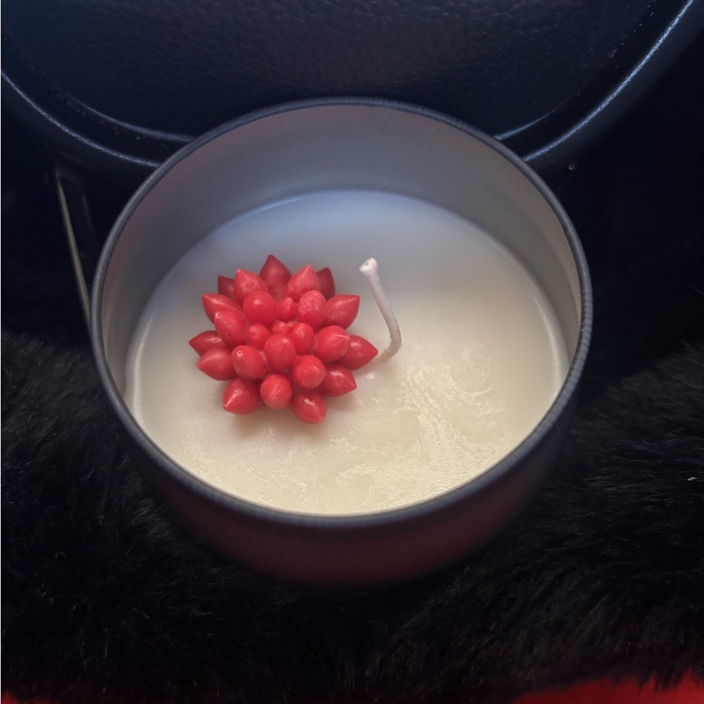 Red Floral Scented Candle